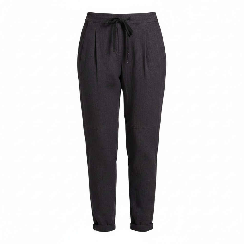 Wilfred Jogger Pants Women XS Dark Purple Silk Trim Drawstring Cuffed Luxury‎